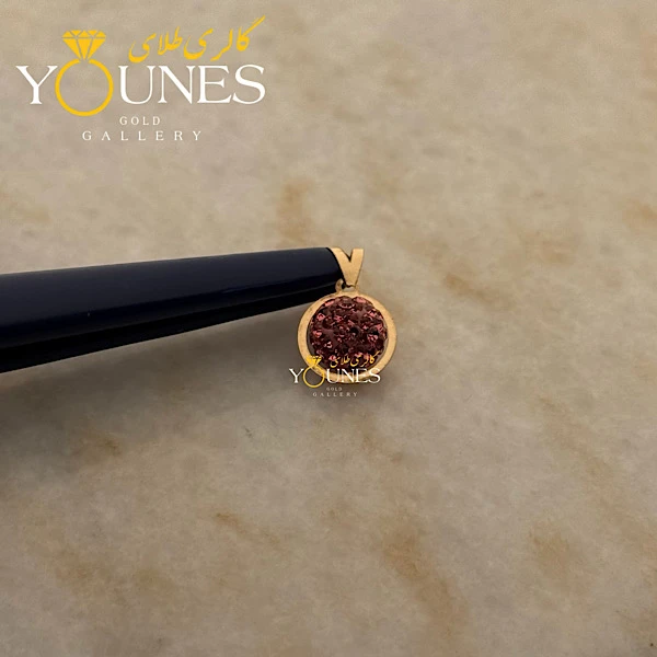 آویز سواروسکی گوی صورتی طلا